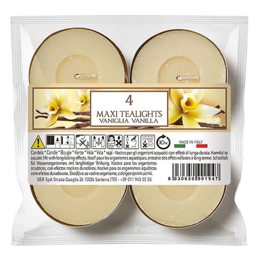 Petali Vanilla Maxi Tealights (Pack of 4) £1.67